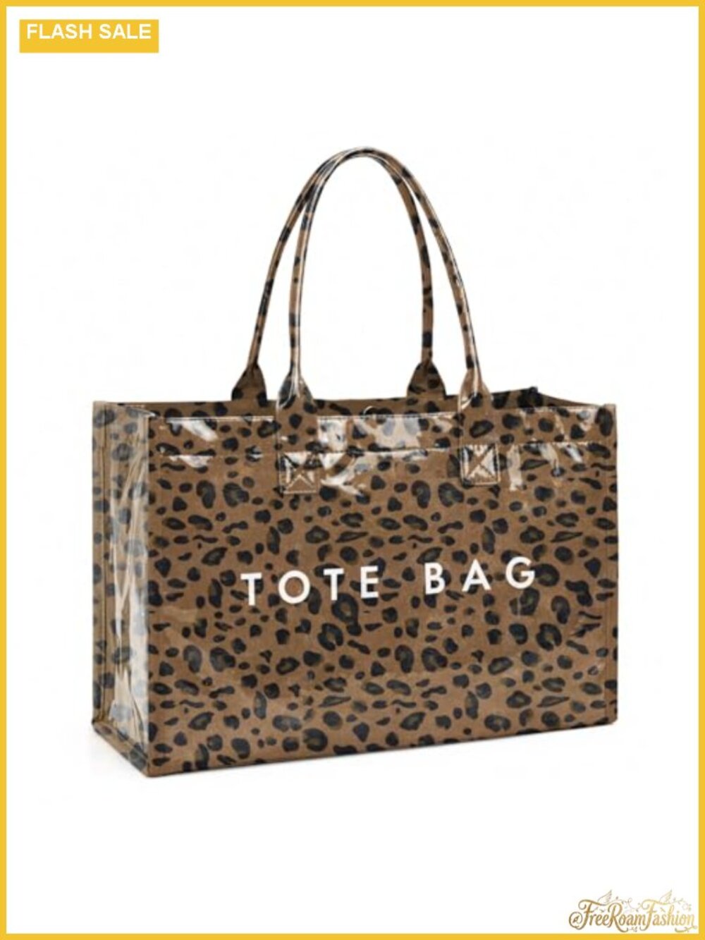 PVC Tote Bag for Women Large Work Plastic Tote Purse Letter Print Shoulder Bag